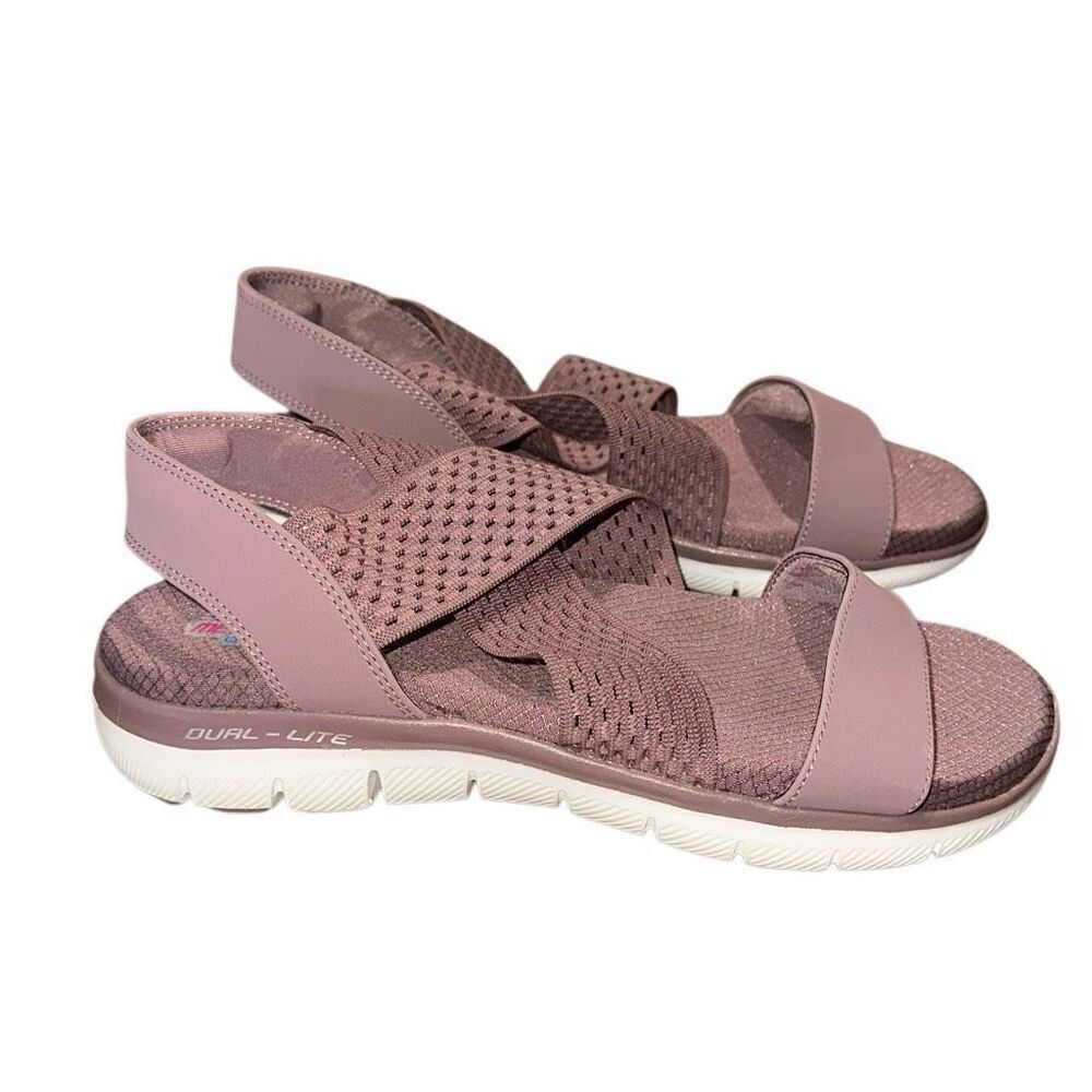 Skechers size 9 sandals flex appeal purple mauve stretch